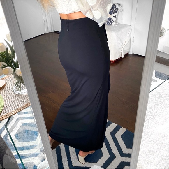 🖤 ZARA BLACK SIDE RUFFLE SLIT HIGH WAIST MAXI SKIRT! - Picture 4 of 15